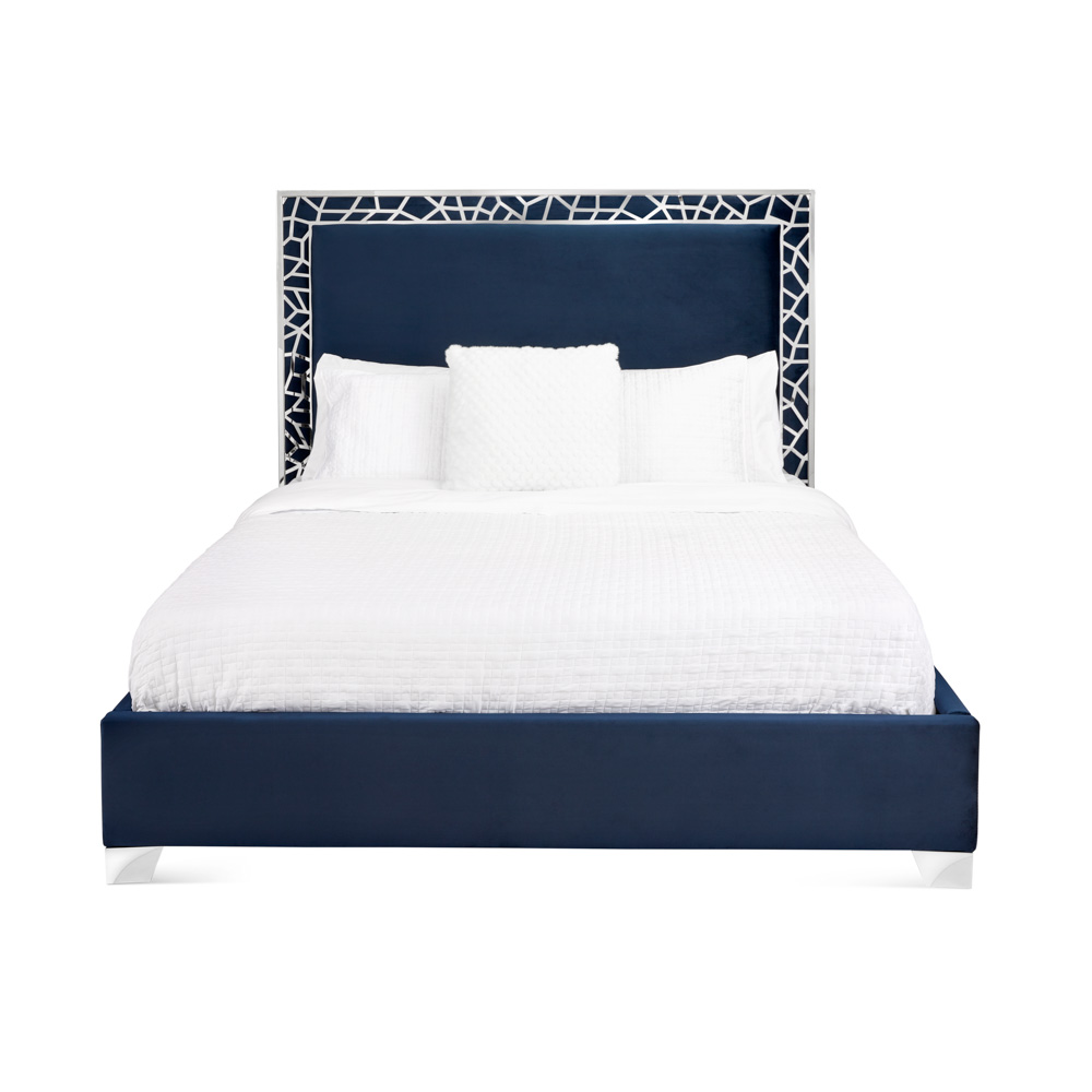 Wellington Bed: Blue Velvet